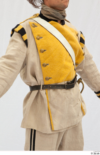  Photos Army man in cloth suit 1 18th century army beige yellow and jacket historical clothing upper body 0011.jpg